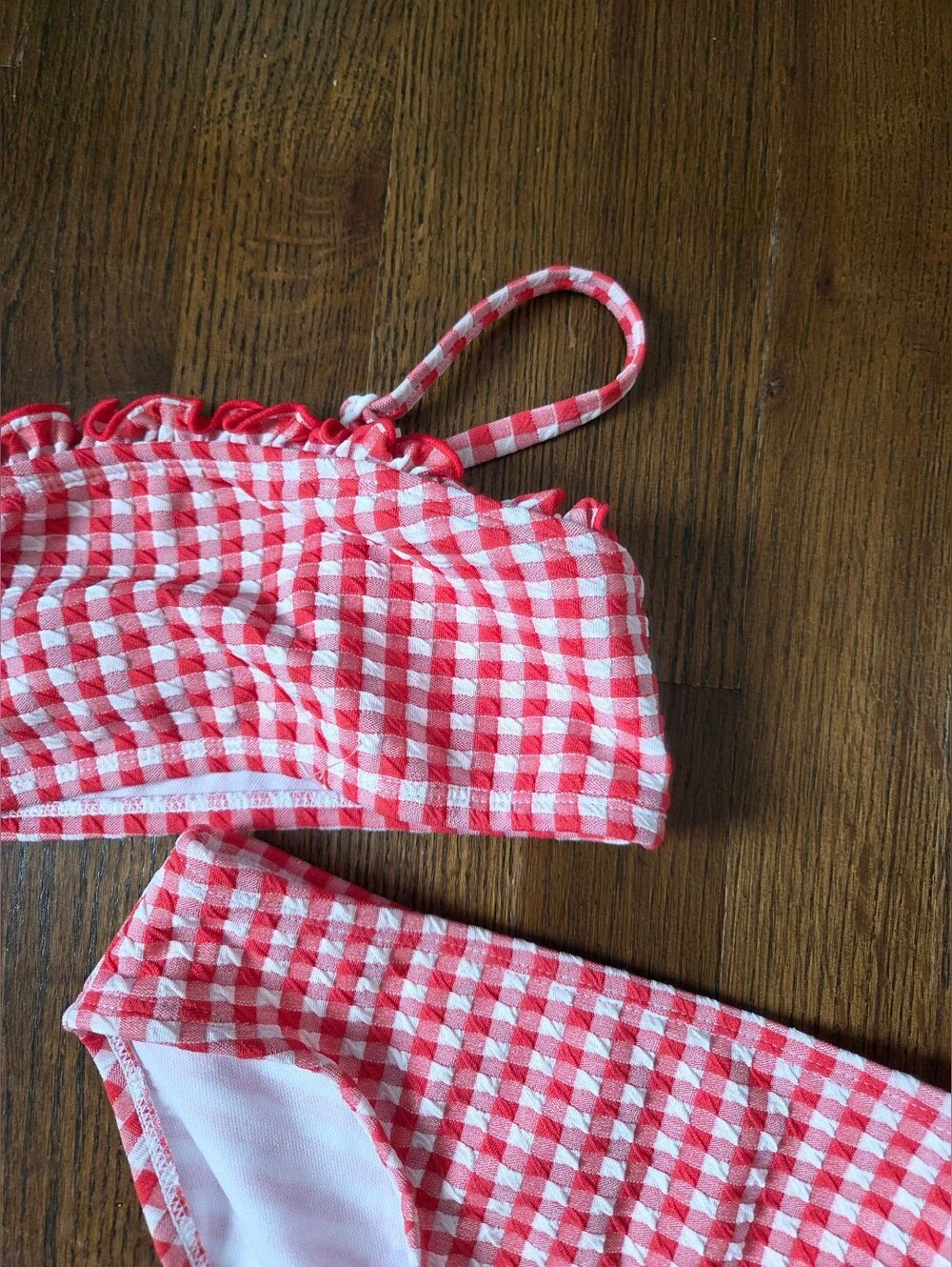 New Cat & Jack Girls Small 6/7 Red/White Tankini